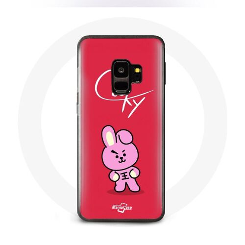 Coque pour Samsung Galaxy S9 BTS Bangtan Garçons BT21 Cooky Fond Rouge