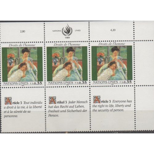 Nations Unies Timbres Déclaration Des Droits De L'Homme , 10 Blocs