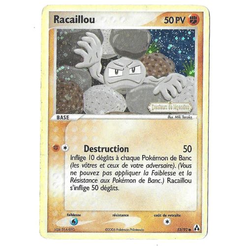 Racaillou 53/92 - 50pv - Ex : Créateurs De Légendes - Holo "Cosmos" (Avec Logo "Créateurs De Légendes")