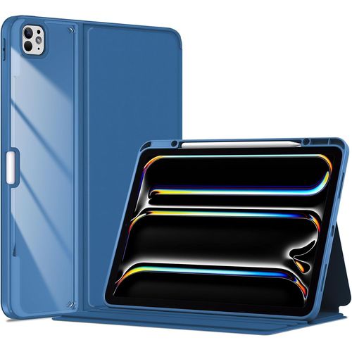 Coque Pour Ipad Pro 13 (M4) 2024,Nouvel Étui Amélioré Avec Porte-Stylet,Modèle A2925,A2926,A3007,Housse De Protection Complète -Bleu Marine