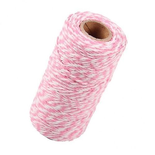 2x328 Feet (100m)Colored Cotton Twine String Rope Cord for Crafts Pink