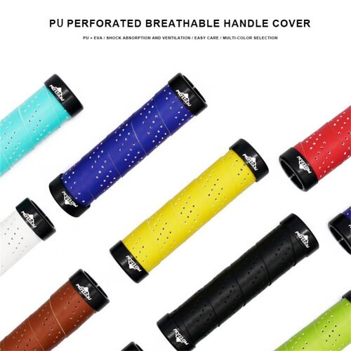 Poignées De Guidon De Vélo En Cuir Pu, Respirantes Et Perforées, Antidérapantes, Accessoires De Cyclisme