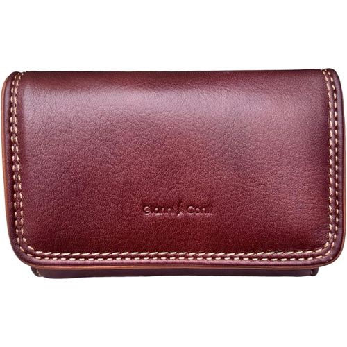 Portefeuille En Cuir, Blocage Rfid, Porte-Monnaie Zippé, Boîte Cadeau 588359, Marron Et Brun Clair, 12.5Cm, Classique
