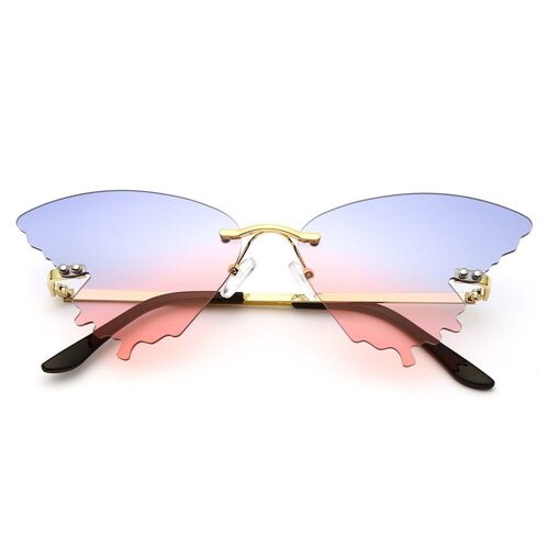Lunettes De Soleil Papillon Vintage Pour Hommes Et Femmes, Protection Uv, Rétro, Cyclisme, Sans Bords En Métal, Décoration À La Mode