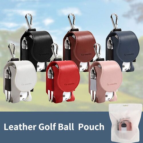 Mini Pochette De Rangement En Cuir Pour Balles De Golf, Sac De Ceinture Portable Pour Balles De Golf