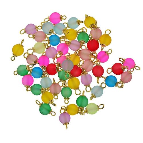 50pcs Assorti Givré Lâche Perles Pendentif Breloque Bijoux Résultats Or Pin