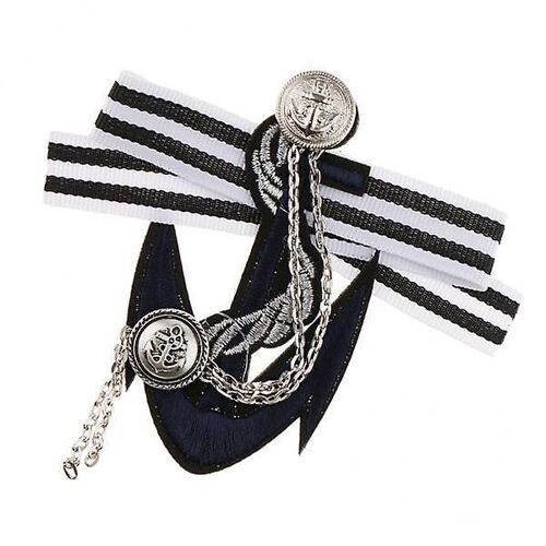 3xvintage Striped Fabric Anchor Design Nautical Themed Brooch Pins Fashion