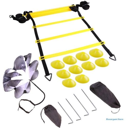 Échelle De Vitesse Et D'agilité Réglable E5bd, Équipement D'entraînement Avec Disque De Parachute De Résistance Pour Le Football