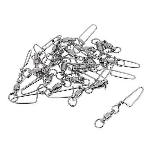 2x20pcs Fishing Ball Bearing Swivel With Coastlock Snap Fishing Connector 4#