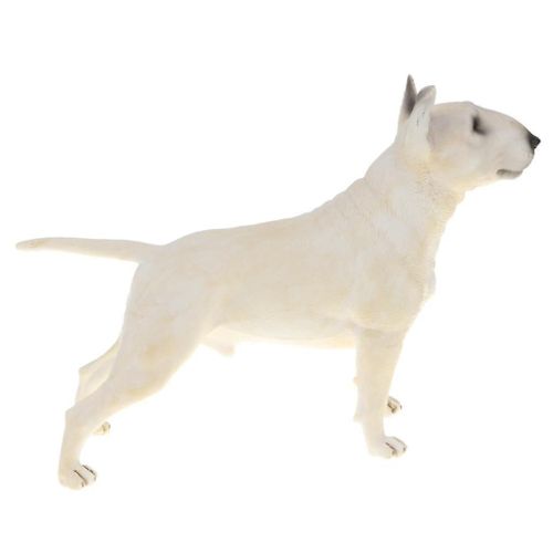 Modèle animal réaliste Figure Jouet Chien Figurine Home Decor Bull Terrier Blanc