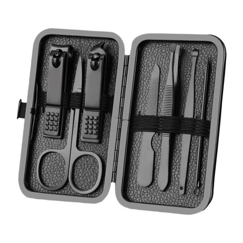 Manicure Nail Clipper Set Nail File Sharp Ear Spoon Fingernail Toenail 7pcs 