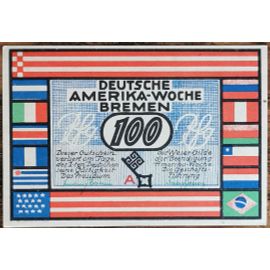 Billet Allemagne 100 Pfennig 1922 Bremen Grm 166,1 7/8