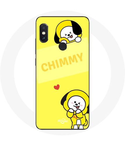 Coque pour Xiaomi Redmi Note 5 AI Dual Camera BTS Bangtan BT21 Chimmy Jimin Fond Jaune