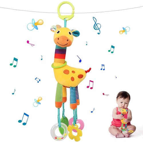 Jouet Poussette Bebe, Peluche Bébé À Clip Pour Berceau Voiture, Hochet Suspendu Jouets,Enfant Bebe Cadeau De Naissance - Girafe