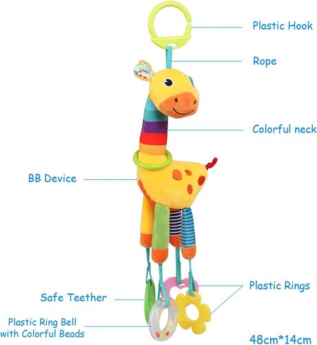 Peluche Bébé À Clip Pour Poussette Berceau Voiture, Jouets D'éveil Bebe,Pour Enfant Bebe Nouveau-Né 0+ Mois - Girafe