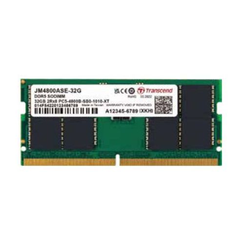 Transcend JetRAM - DDR5 - module - 16 Go - SO DIMM 262 broches - 4800 MHz / PC5-38400 - 1.1 V - mémoire sans tampon - on-die ECC