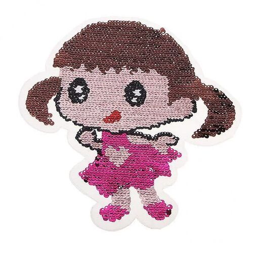 2xlovely Little Girls Embroidery Sequin Patch Clothes Applique Sewing Diy