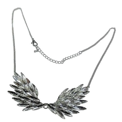 Punk Clear Strass Ange Aile Pendentif Déclaration Collier Femmes Bijoux