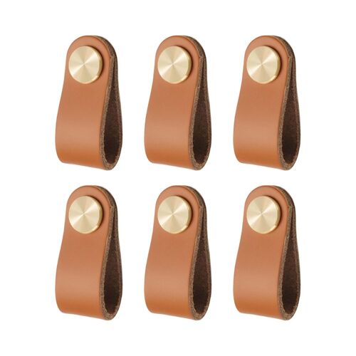 6x Meuble de cuisine Poignée en cuir pour boîte à outils de cuisine Armoire marron