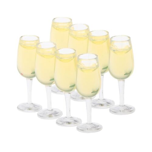 8x Maison De Poupée Miniatures Verre À Vin En Plastique Décoration De Table De Cuisine