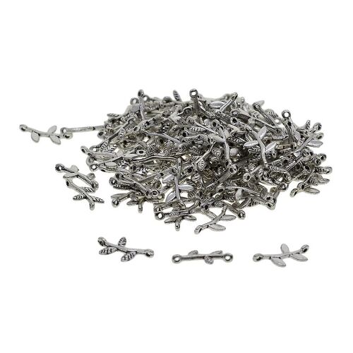 100pcs Tibétain Argent Mini 3d Rose Feuille Dangle Charmes Connecteur Diy Making