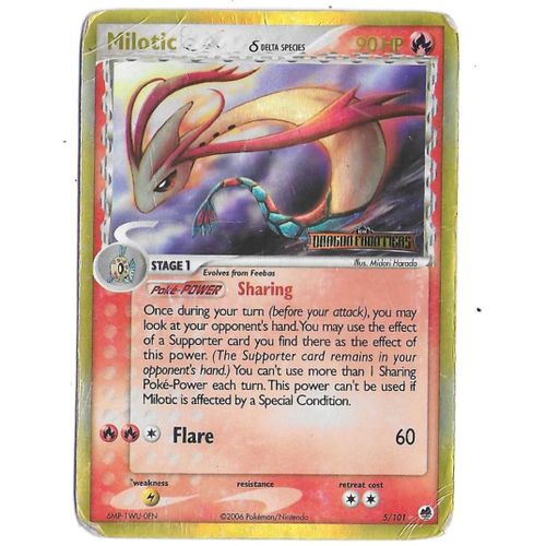 Milotic 5/101 - 90hp - Delta Species - Ex : Dragon Frontiers - Ultra Rare Holo (With Dragon Frontiers Stamp) - Pokemon English Card
