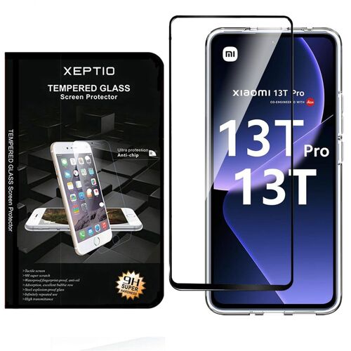Vitre En Verre Trempé Full Cover Noir Pour Xiaomi 13t / 13t Pro 5g - Xeptio