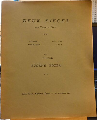 Deux Pièces Pour Violon Et Piano De Eugène Bozza
