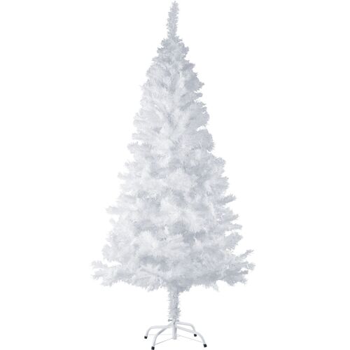 Sapin de Noël artificiel avec support métallique blanc - 180 cm