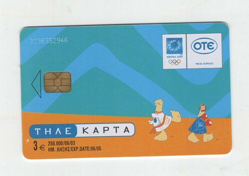 Grèce. Carte Téléphonique Ote De 3 Euros. Jo 2004 À Athènes. Taekwondo Et Boxing. Tirage 250000 Exemplaires