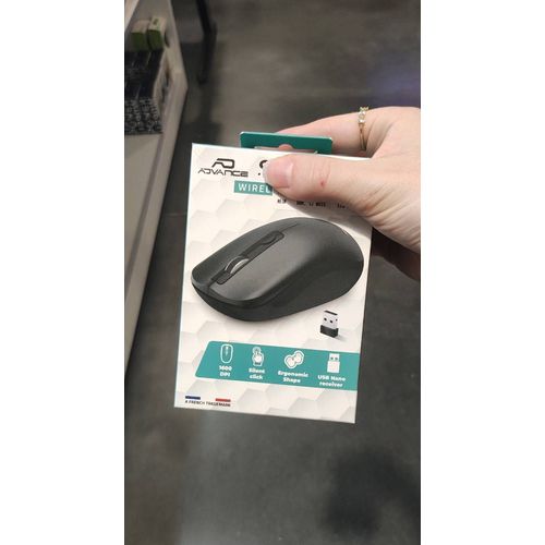 Souris sans fil advance 1600Dpi silencieux ambidextre S-090SBK