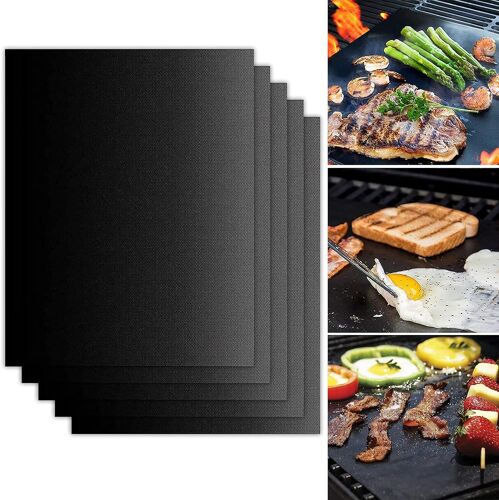 Tapis De Cuisson Pour Barbecue 5 Pièces Feuille Cuisson Barbecue Tapis 40 X 33cm Anti-Adhérent Et Réutilisable Pour Barbecue Électrique Gaz Et Charbon