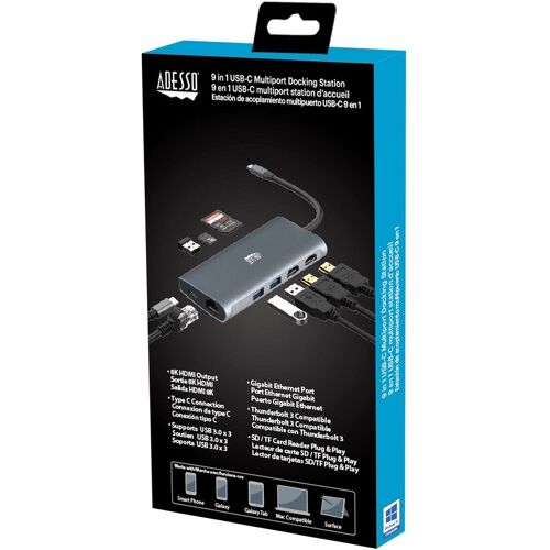 AUH-4040, 9 in 1 USB-C Multiport Docking Station