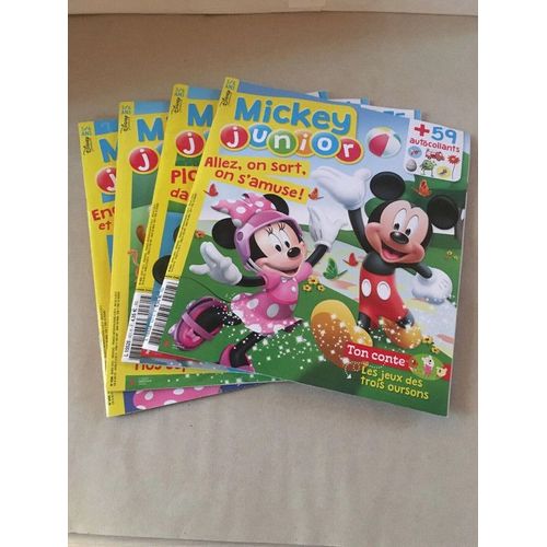 4 Magazines "" Mickey Junior "" - 100% S Et Complets