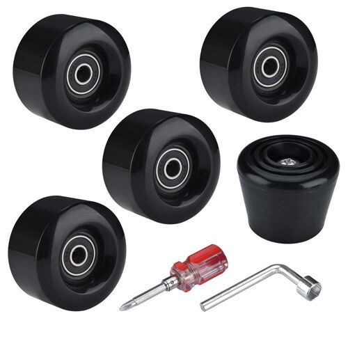 Roues De Patins À Roulettes Avec Roulements Installés, En Pu, Résistantes À L'usure, Pour Skateboard À Double Rangée, 4 Pièces