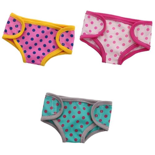 3pcs Doll Underwears Underpants For 18inch Dolls Accesories Green&pink&white