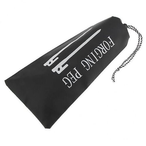2xcamping Tent Pegs Nails Storage Bag Hammer Pouch Drawstring Stuff Sack Black 30cm