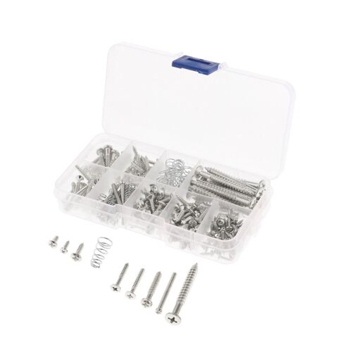 226pcs Electric Guitar Screw Kit For Pickup Switch Neck Plate Buttons Mount Silver