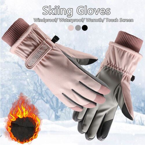 Gants D'hiver En Peluche Pour Femmes, Coupe-Vent Chaud Pour Écran Tactile, Gants D'équitation En Plein Air, Gants De Ski En Coton Épais