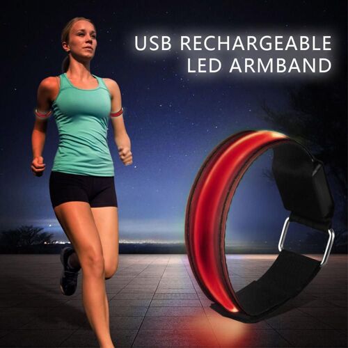 Brassard Réglable À Led, Bandes Réfléchissantes Et Clignotantes Pour La Cheville, Lumière De Sécurité Pour Le Jogging Nocturne, La Marche Et Le Vélo