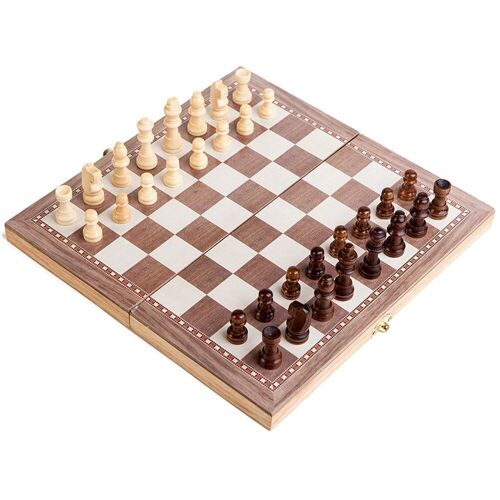 Jeu D'échecs Pliant En Bois Multifonctionnel 3 En 1, Jeu De Voyage, Dames D'échecs, Jeu De Backgammon