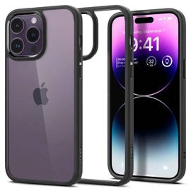 Coque Pour Iphone 14 Pro - Spigen - Ultra Hybrid - Noir - Protection Design - Silicone Et Plastique
