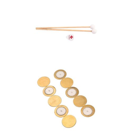 10 Pièces 35mm Piezo Elements Trigger Drum Disc + 1 Paire Xylophone Beater