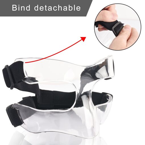 Masque De Protection Nasal Sportif - Pour Football, Basketball - PP Renforcé, Réglable, Avec Coussinets - Adultes/ados