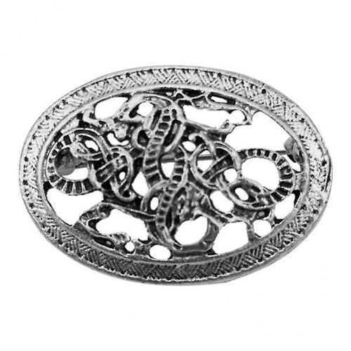 3xnorse Medieval Viking Shield Symbol Brooch Oval Celtic Shawl Sweater Pin 2