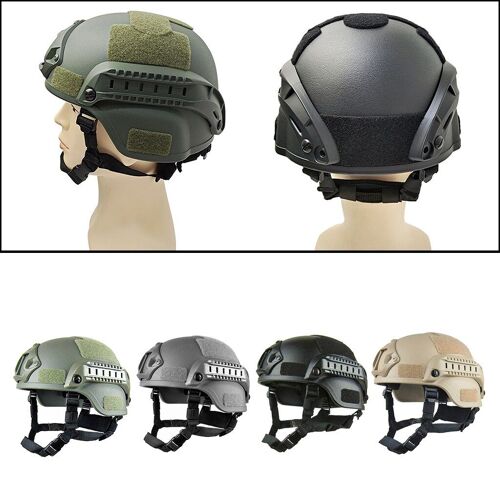 Casque Tactique Unisexe En Abs Réglable, Avec Sangle Réglable, Éponge Douce, Taille Unique Pour Jeux Militaires, Chasse, Tir, Jeux Cs