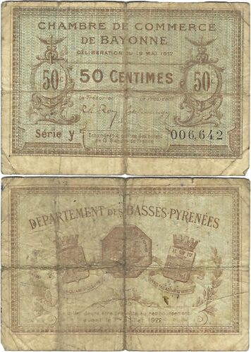 France - Billet - Chambre De Commerce De Bayonne - 50 Centimes - 1917 - Jp.021.40 - 15-213