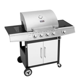Barbecue Gaz à 4+1 Brûleurs en Acier Inoxydable Royal Gourmet - Gril à Gaz de Puissance 14,5kW - Argent
