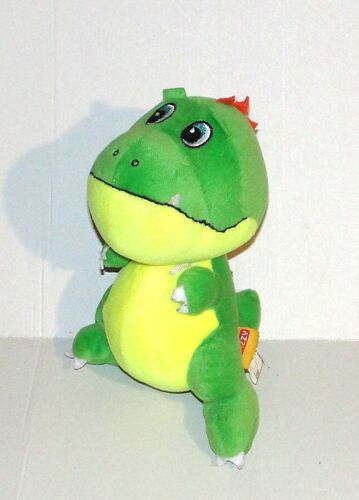 Peluche Dragon Vert Jaune Fizzy - Doudou Dinosaure 22 Cm