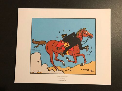 Affiche / Poster - Tintin - Cheval Haddock Dos - 19,5x24cm